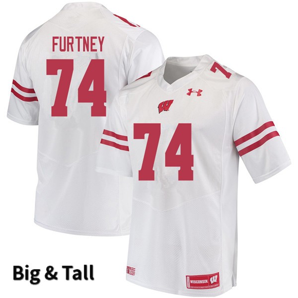 Wisconsin Badgers Men's #74 Michael Furtney NCAA Under Armour Authentic White Big & Tall College Stitched Football Jersey IN40Y01XQ